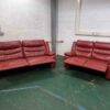 3 and 2 Seater Red Recliner Sofas - Image 2