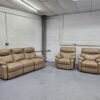 Harveys Leather 3 Piece Electric Recliner Suite