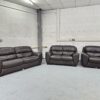 Dfs 3 2 and 1 Seater Black leather Sofa and Chair - Image 2