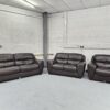 Dfs 3 2 and 1 Seater Black leather Sofa and Chair