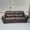 Dfs 3 2 and 1 Seater Black leather Sofa and Chair - Image 5