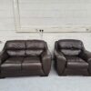 Dfs 3 2 and 1 Seater Black leather Sofa and Chair - Image 7