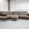 Corded Brown Corner Sofa - Image 5
