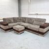 Corded Brown Corner Sofa
