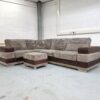 Corded Brown Corner Sofa - Image 4