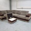 Corded Brown Corner Sofa - Image 3
