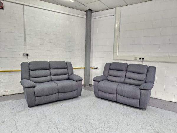 2 Seaters Grey Recliner Sofas - Image 2