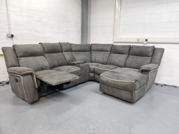 Harvey’s Grey Corner Recliner Sofa - Image 3