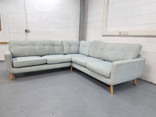 John Lewis Duck Egg Blue Corner Sofa - Image 3