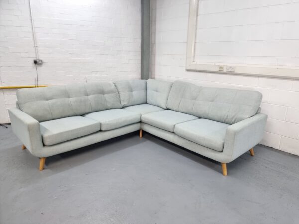 John Lewis Duck Egg Blue Corner Sofa - Image 2
