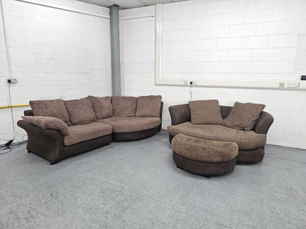 Brown Sofa and Love Seat