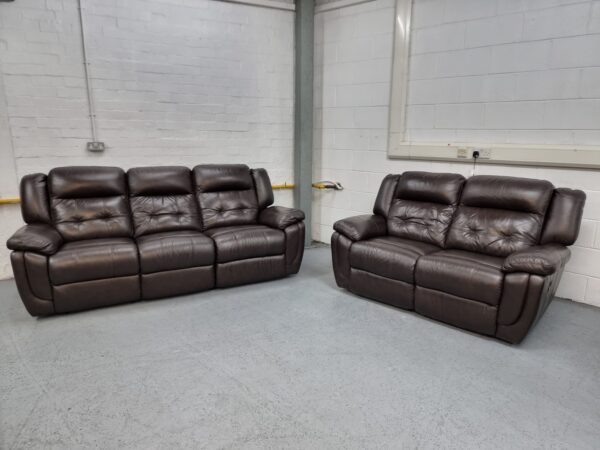 La-Z-Boy Brown Leather Electric Recliner Sofas - Image 2