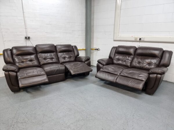 La-Z-Boy Brown Leather Electric Recliner Sofas