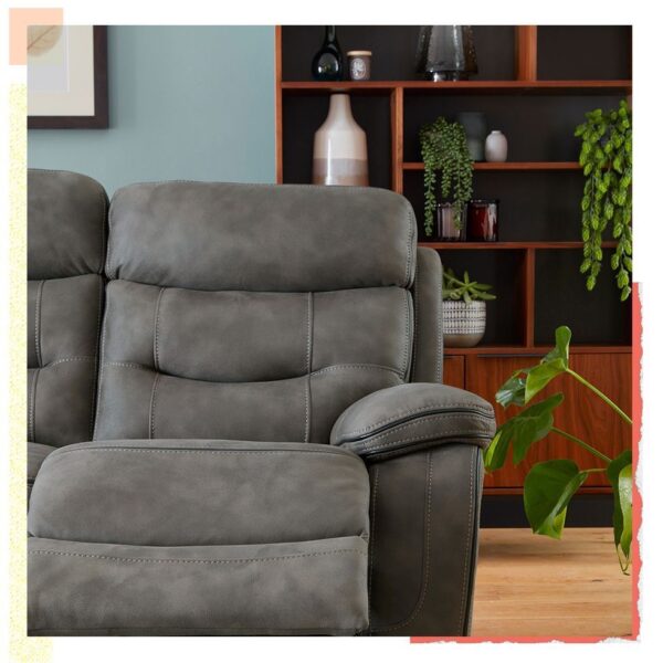 Dfs Mckinley Dark Grey Suede Corner Sofa - Image 2