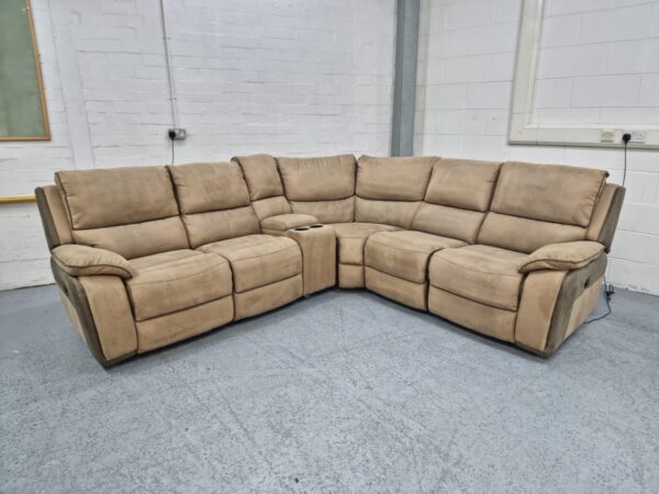 Harvey’s Suede Modular Electric Recliner Corner Sofa