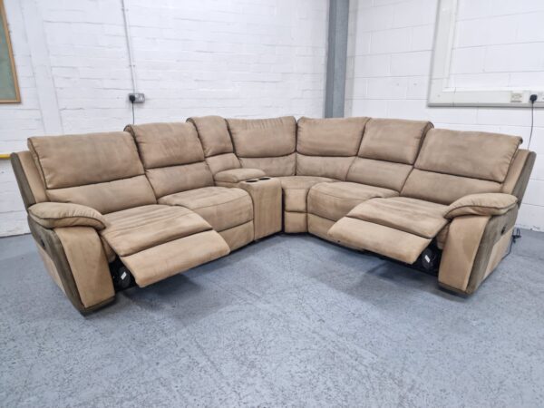 Harvey’s Suede Modular Electric Recliner Corner Sofa - Image 5