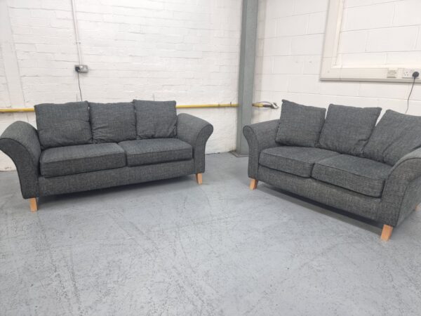 Scs Maya Grey Fabric 3 and 2 Seater Sofas - Image 5