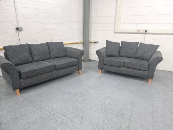 Scs Maya Grey Fabric 3 and 2 Seater Sofas - Image 4