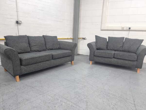 Scs Maya Grey Fabric 3 and 2 Seater Sofas - Image 3