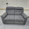 Dunelm Grey Suede 3 Piece Suite Manual Recliner Sofa and Chairs - Image 8
