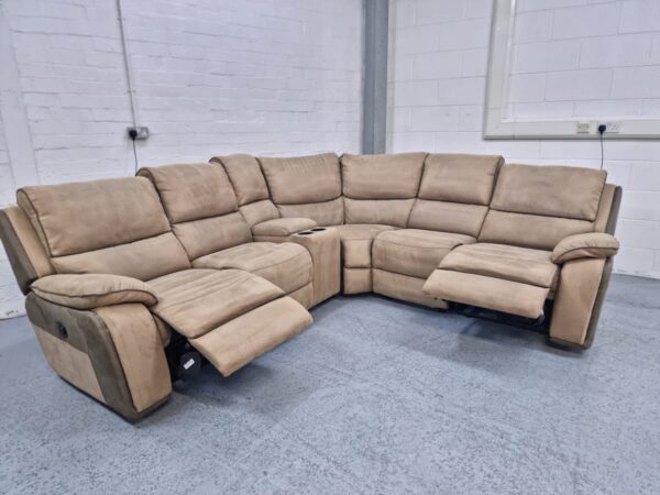 Harvey’s Suede Modular Electric Recliner Corner Sofa - Image 4