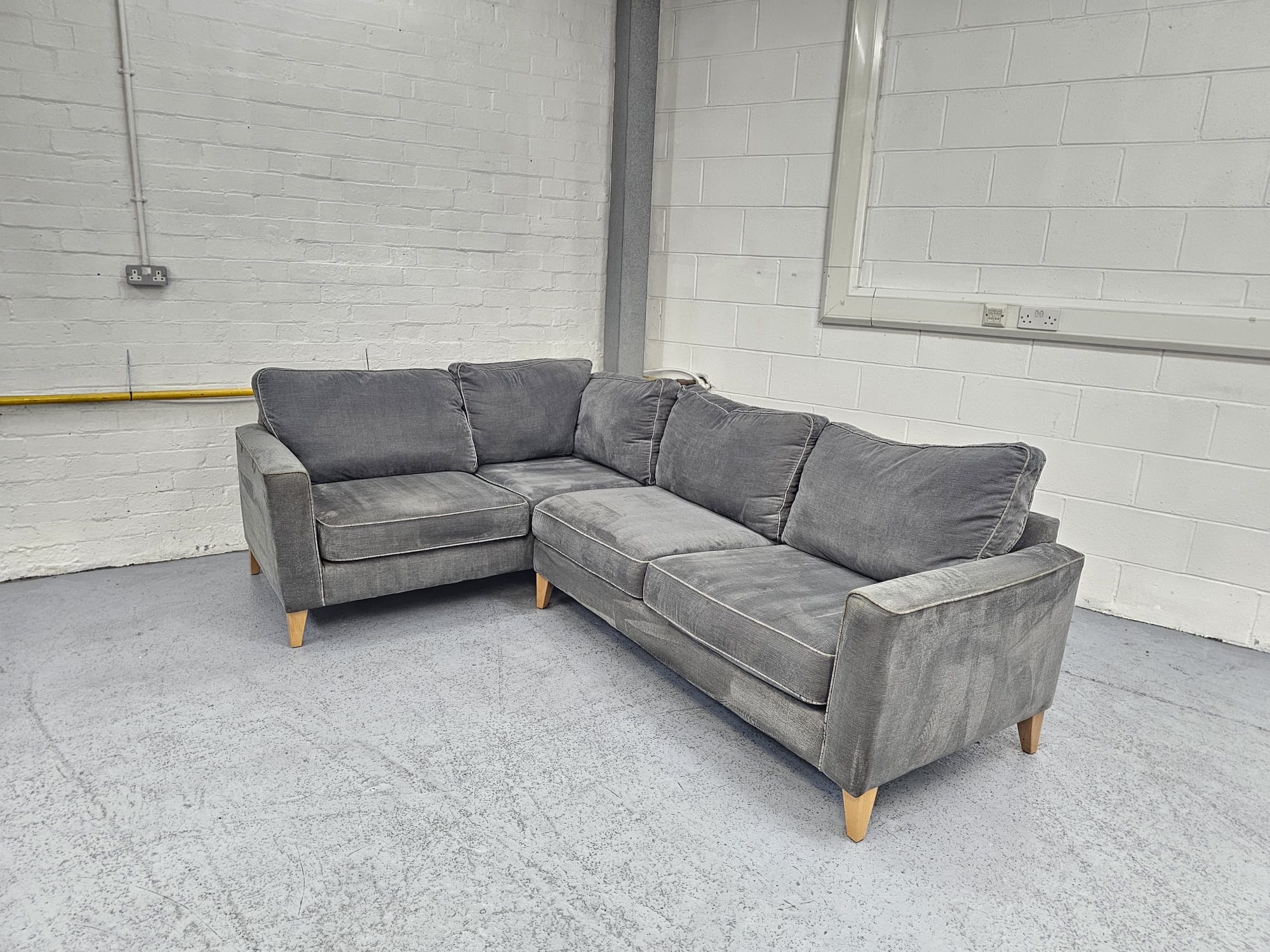 Light grey suede couch deals