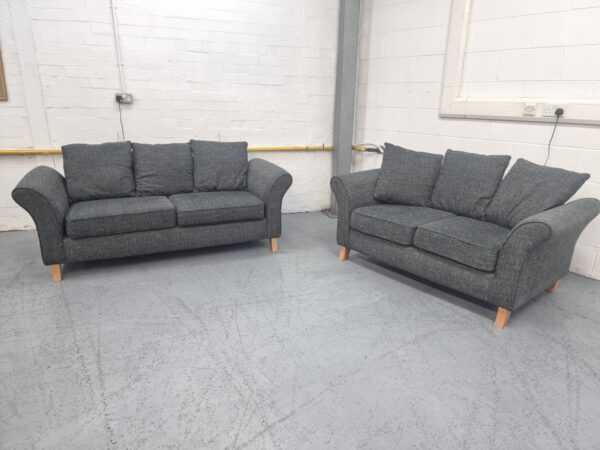 Scs Maya Grey Fabric 3 and 2 Seater Sofas - Image 2