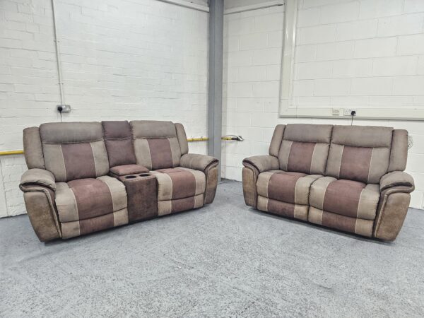 Scs Berkeley 3 and 2 Seater Manual Recliner Sofas with Storage and Cup Holders - Image 3