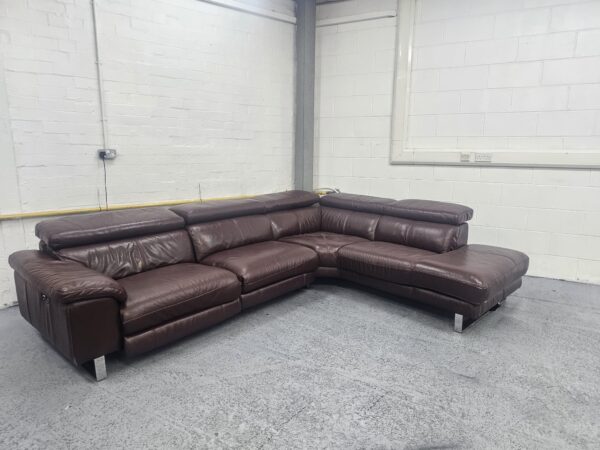 Sofology Leather Corner Sofa Electric Recliner with Adjustable Headrests - Image 4