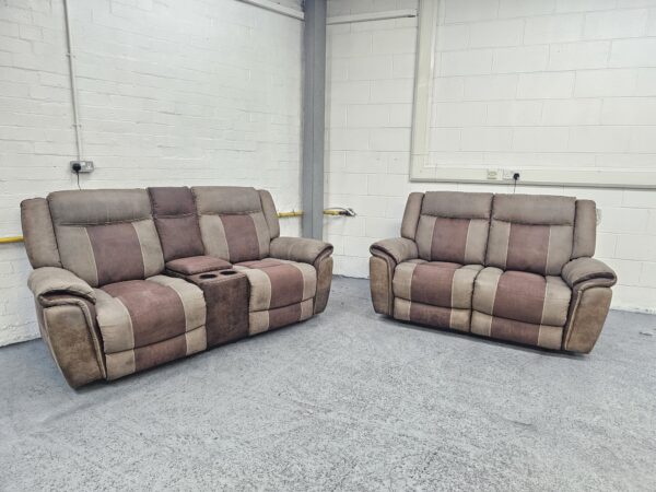 Scs Berkeley 3 and 2 Seater Manual Recliner Sofas with Storage and Cup Holders - Image 5