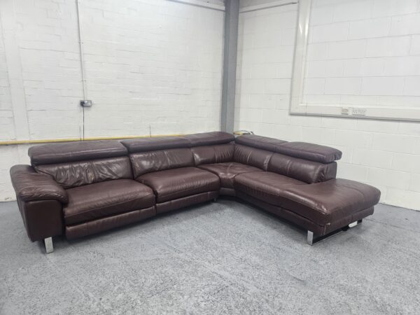 Sofology Leather Corner Sofa Electric Recliner with Adjustable Headrests - Image 5