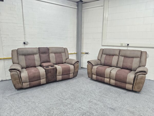 Scs Berkeley 3 and 2 Seater Manual Recliner Sofas with Storage and Cup Holders