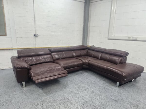 Sofology Leather Corner Sofa Electric Recliner with Adjustable Headrests - Image 8
