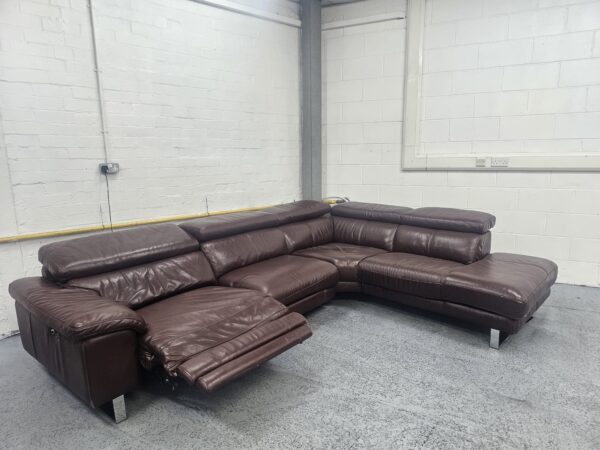 Sofology Leather Corner Sofa Electric Recliner with Adjustable Headrests - Image 9