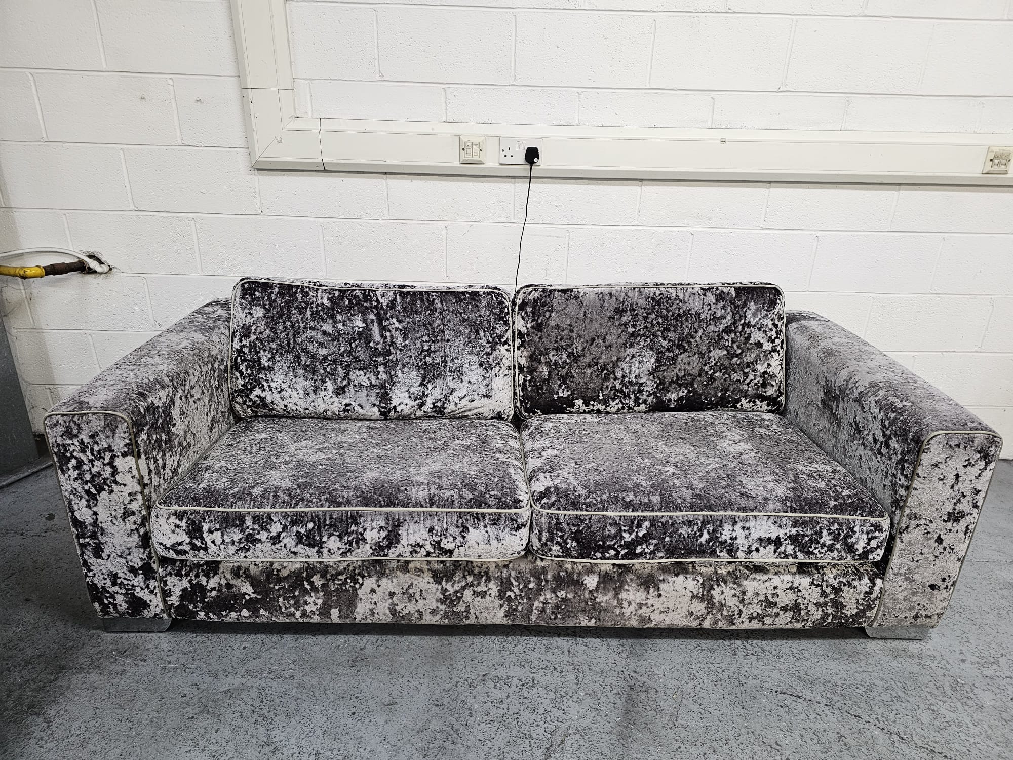 Sofology Crushed Velvet 3 Seater and Swivel Chair