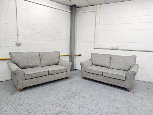 Scs Grey Fabric 2 Seater Sofas - Image 2