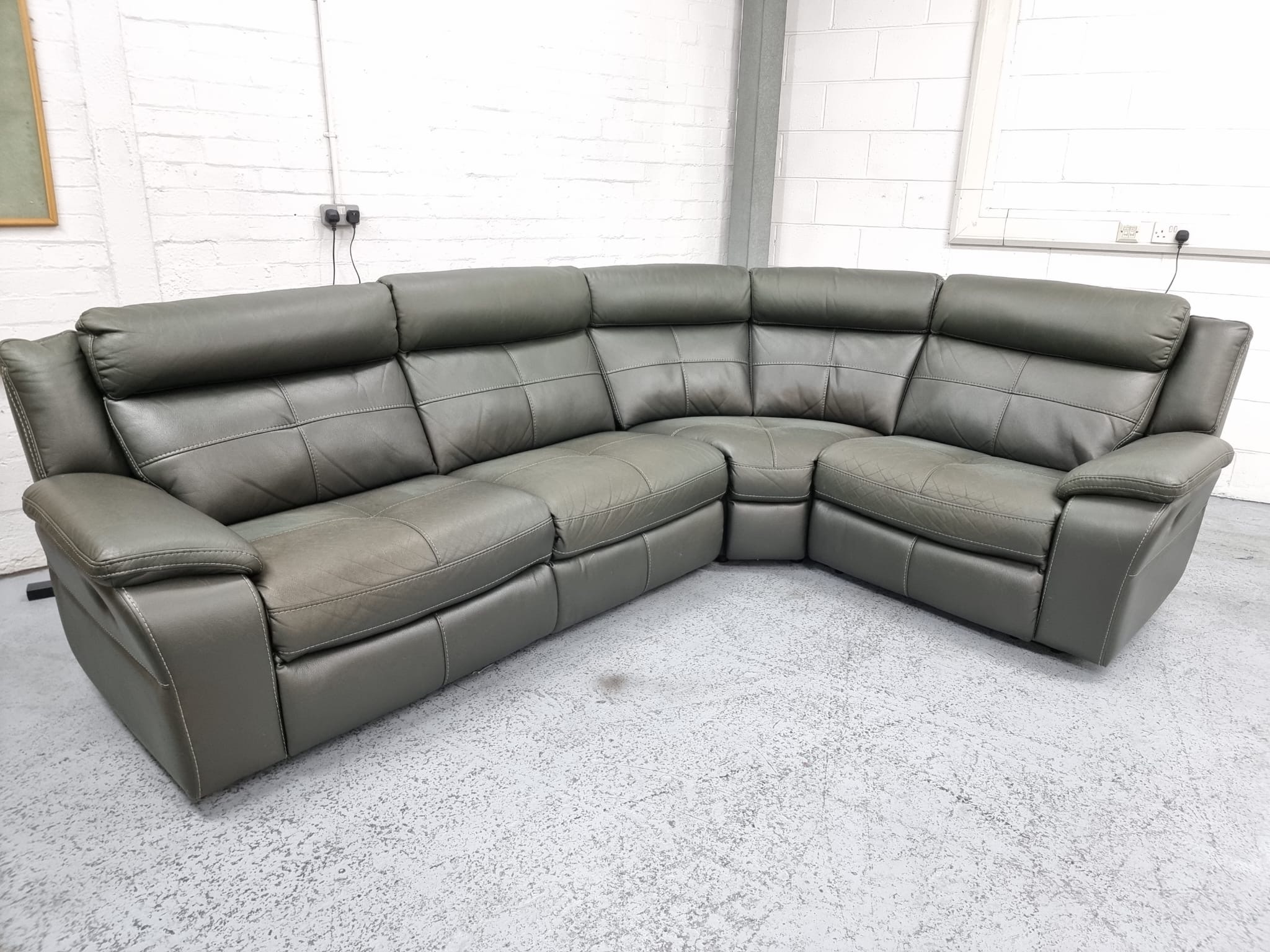 Scs Leather Modular Recliner Corner Sofa with Footstool