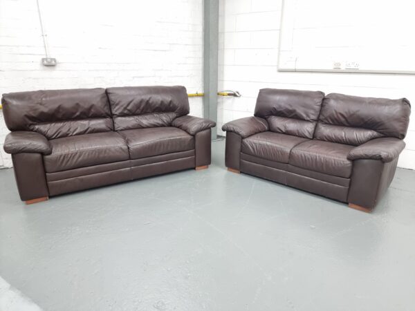 Leather 3 and 2 Seater Sofas