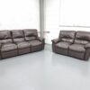 Leather 3 and 2 Seater Manual Recliner Sofas