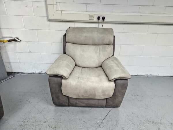 Dfs Two-Tone Grey 3 and 1 Seater Recliner Sofa and Chair - Image 4