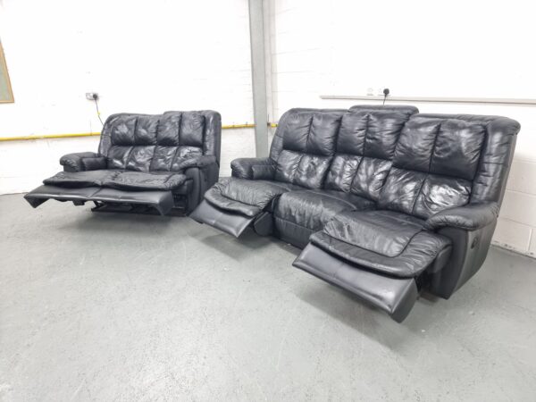 Dfs Full Leather High Back 3 and 2 Seater Electric Recliner Sofas - Image 7