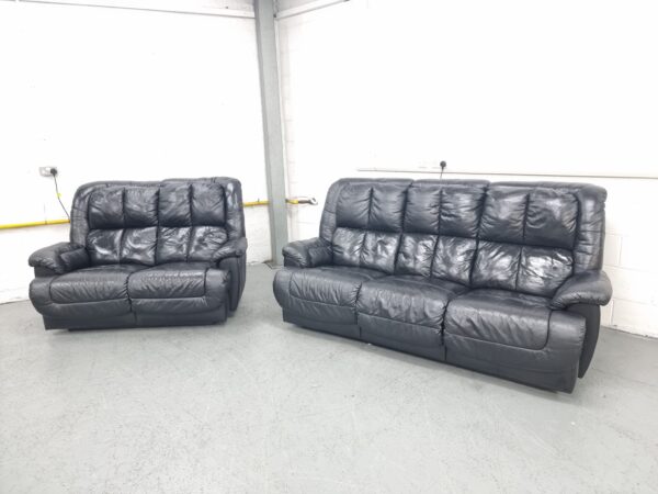 Dfs Full Leather High Back 3 and 2 Seater Electric Recliner Sofas - Image 3