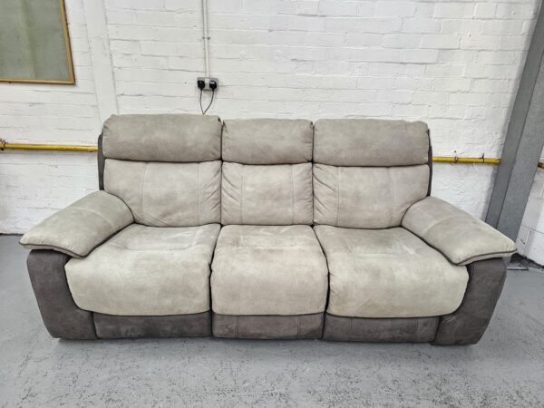Dfs Two-Tone Grey 3 and 1 Seater Recliner Sofa and Chair - Image 5