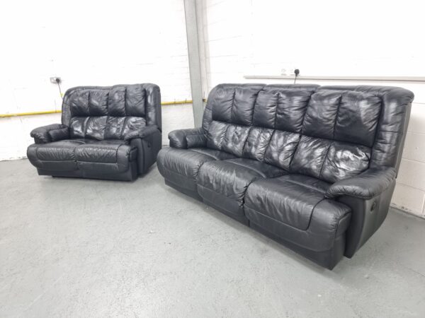 Dfs Full Leather High Back 3 and 2 Seater Electric Recliner Sofas - Image 5