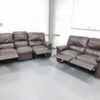 Leather 3 and 2 Seater Manual Recliner Sofas - Image 4