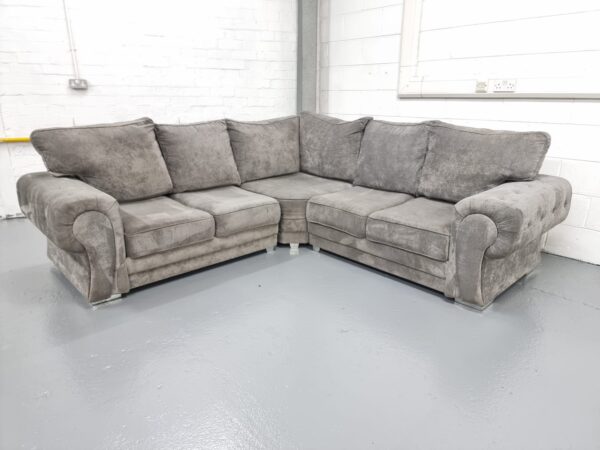Grey Fabric Corner Sofa
