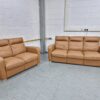 Italsofa Full Italian Leather Tan 3 and 2 Seater Sofas - Image 2