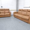 Italsofa Full Italian Leather Tan 3 and 2 Seater Sofas - Image 3