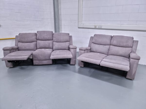 Fabric 3 and 2 Seater Manual Recliner Sofas - Image 6