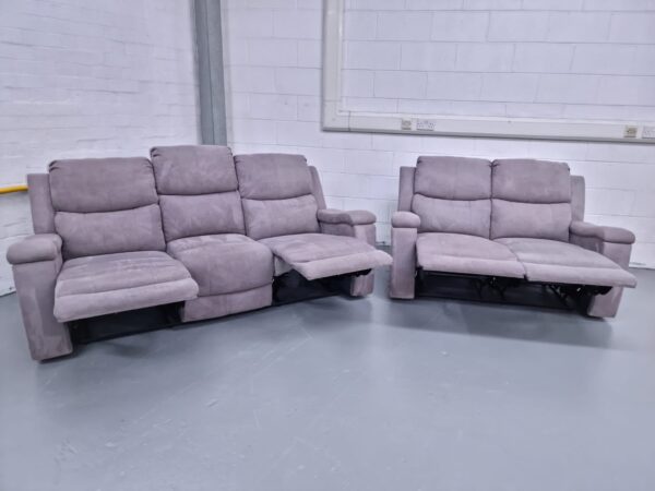 Fabric 3 and 2 Seater Manual Recliner Sofas - Image 5